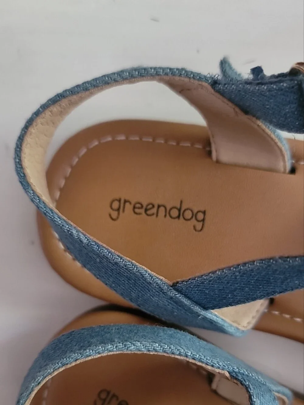 Greendog -Girls Denim Blue Floral Sandals - Kids Shoes Size 2